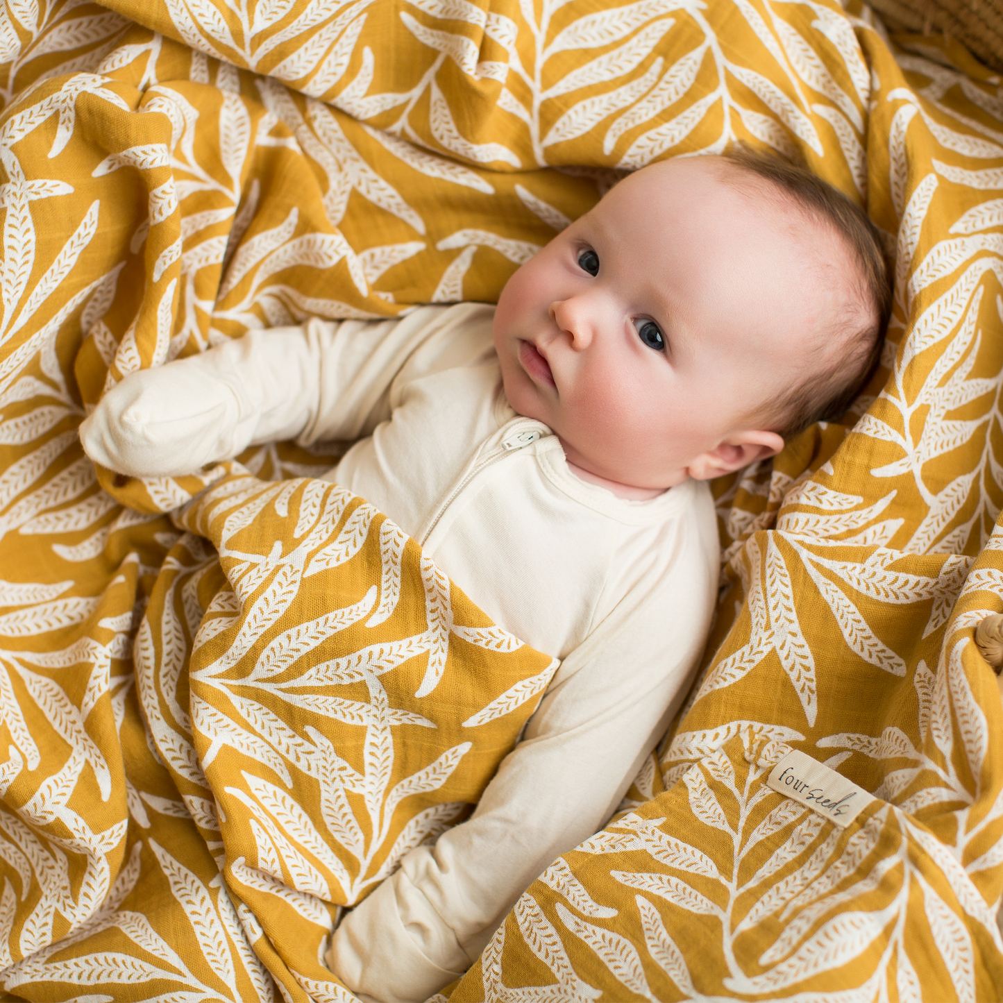 Areca Palm Swaddle Blanket